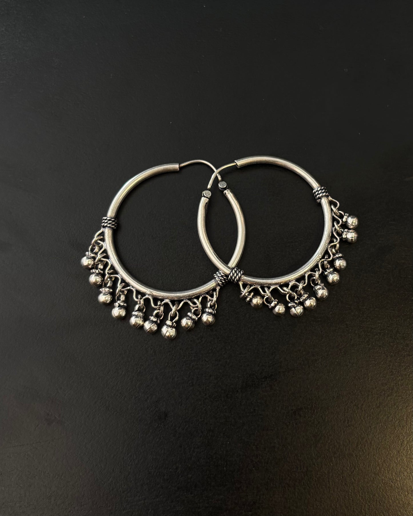 Ghoomar Silver Hoops