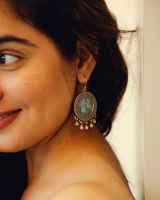 Gulzari Neel Miniature Silver Earrings