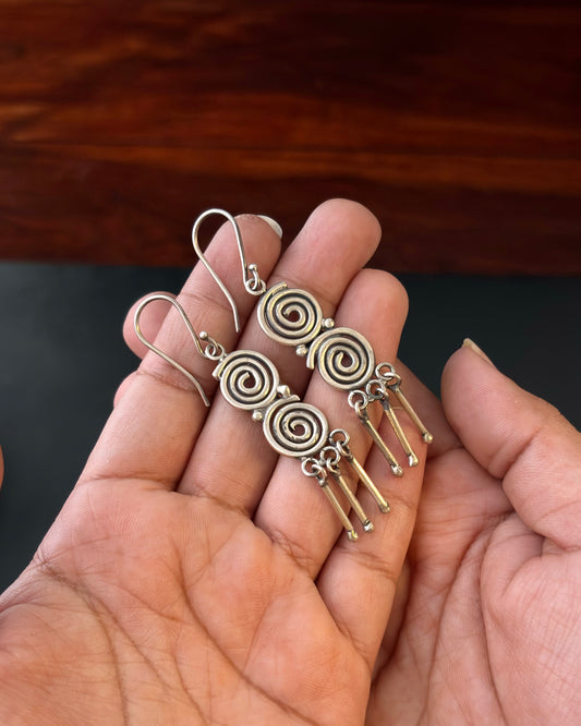 Aavart Silver Earrings