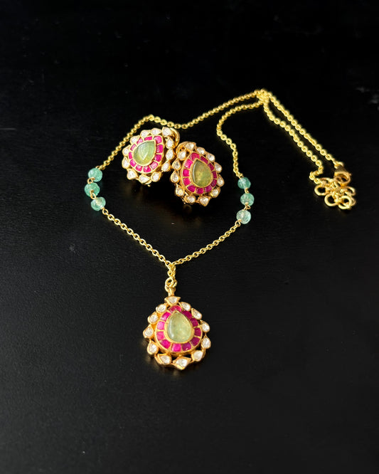 PadmaRaga Silver Pendant Set