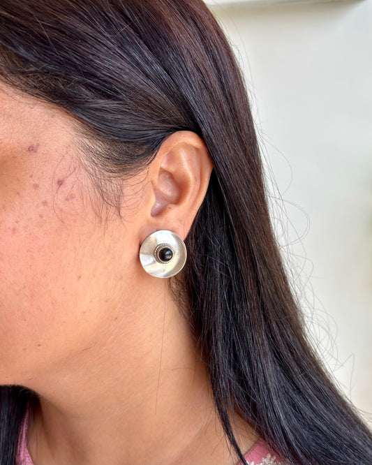 Ansh Silver Studs - Black Onyx
