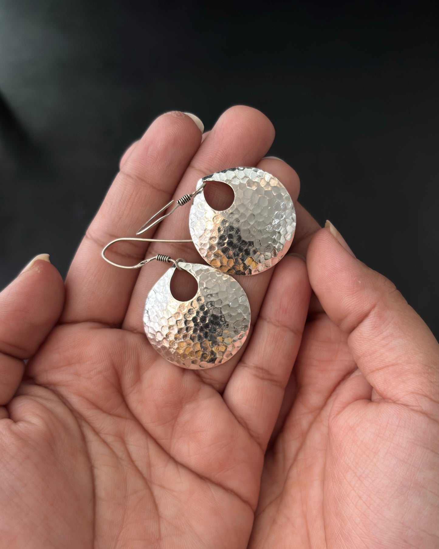Bimba Hammered Silver Earrings
