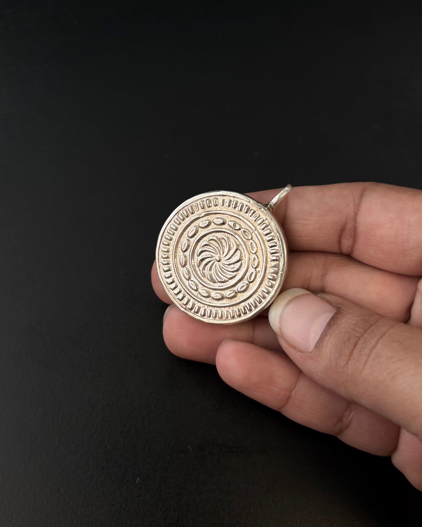 Radha Krishan Pichwai, Silver Pendant, Miniature paintings Silver Pendant, pure 92.5 Silver Pendant
