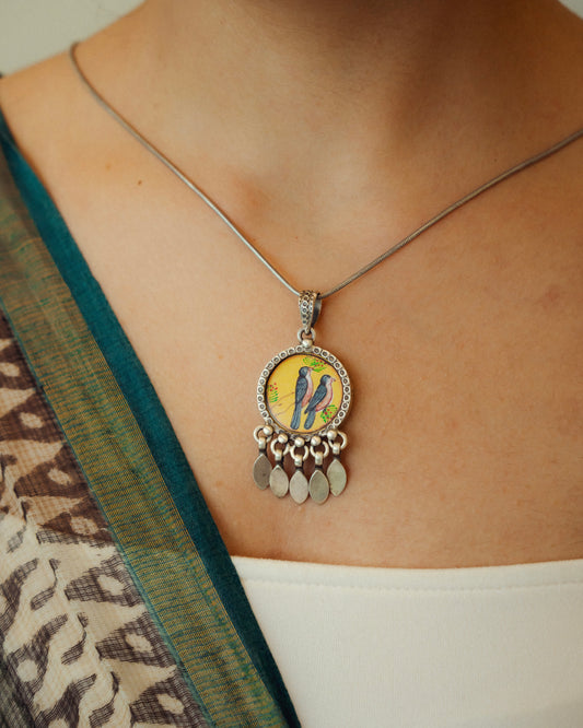 Jugni Songbird Miniature Silver Pendant