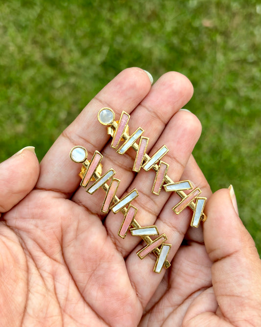 Ritambh Mother Of Pearls Silver Earrings