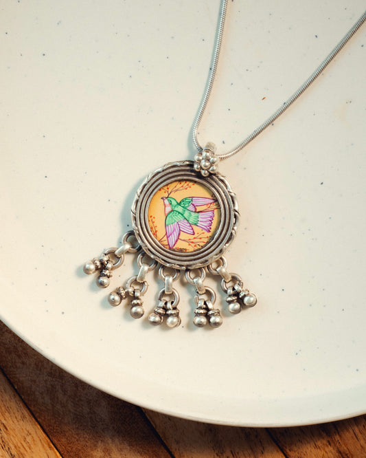Noori Parindey Miniature Silver Pendant