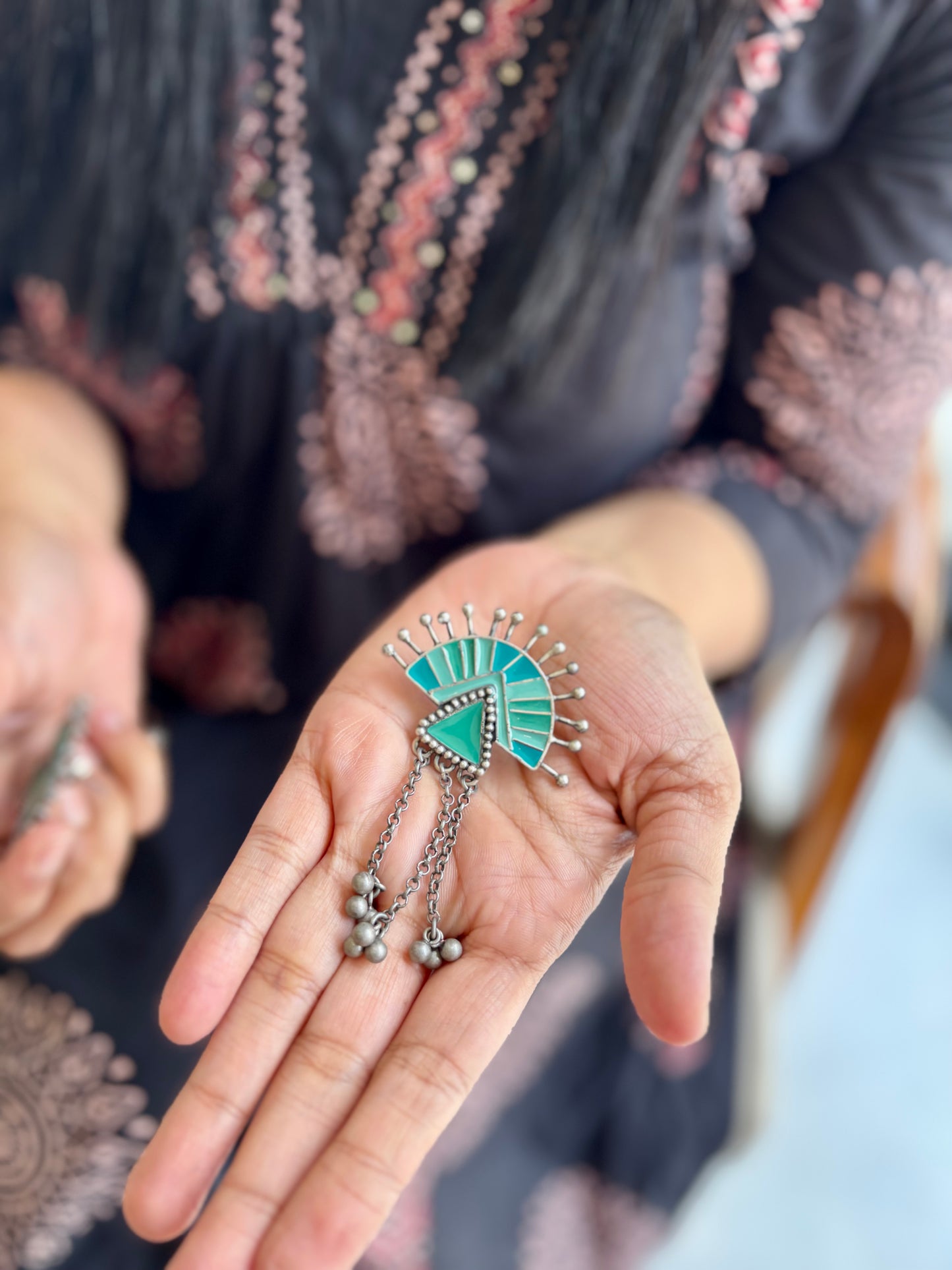 Udyati Enamel-Silver Earrings