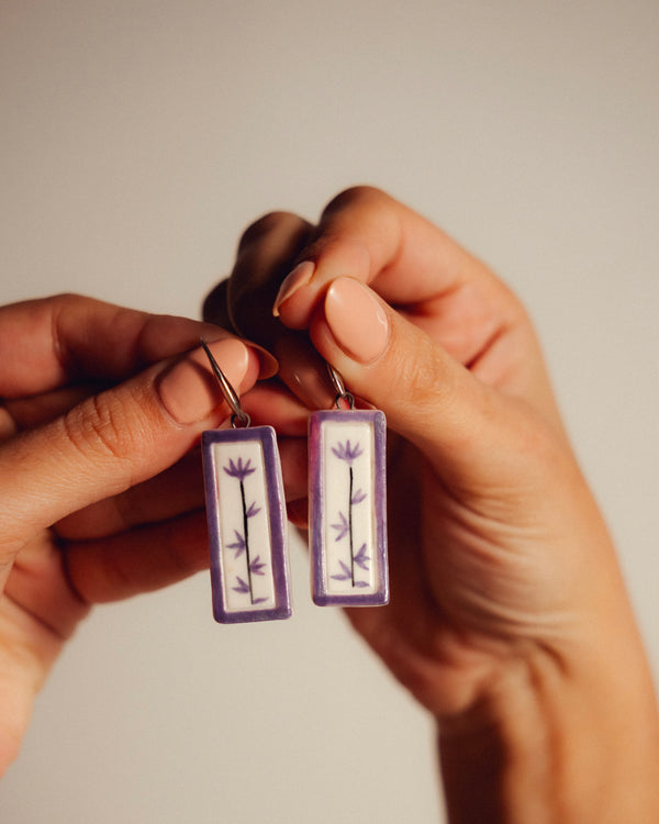 Lilac Mrinal Ceramic Earrings