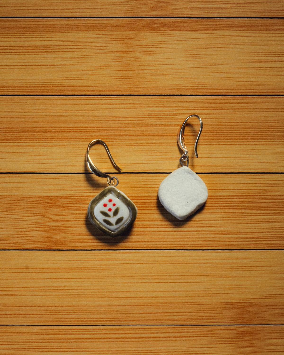 Sage Pallava Ceramic Earrings