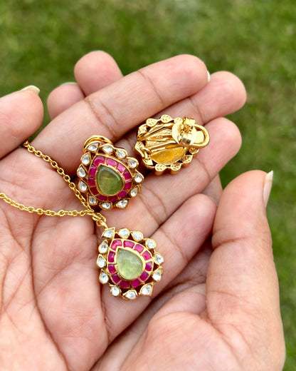 PadmaRaga Silver Pendant Set