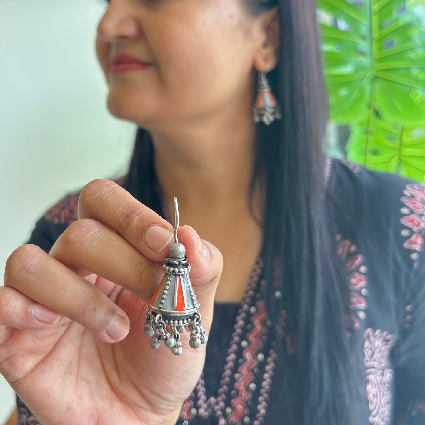 Aaruni Enamel-Silver Earrings