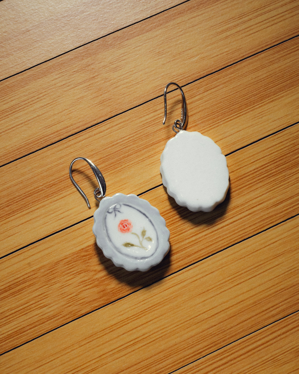 Vintage Fleur Porcelain Earrings