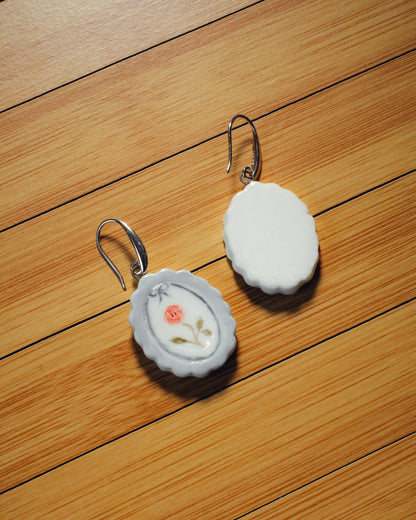Vintage Fleur Porcelain Earrings