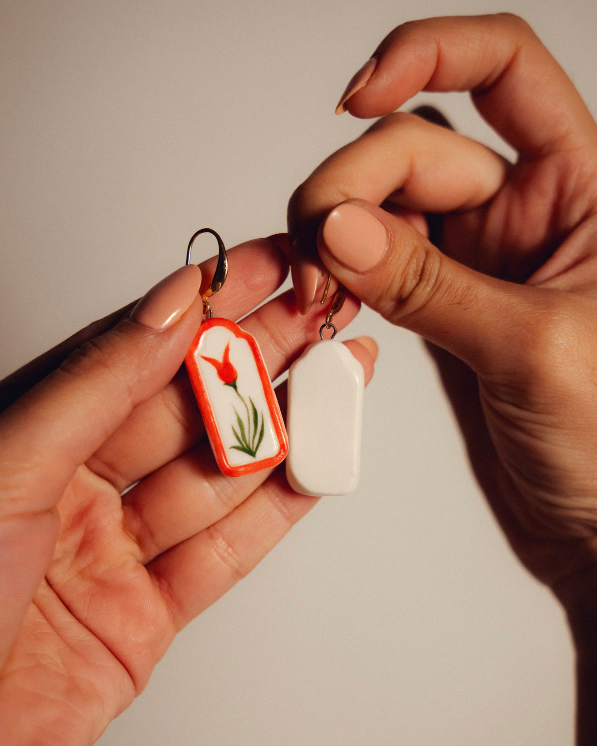 Scarlet Gulnaar Ceramic Earrings