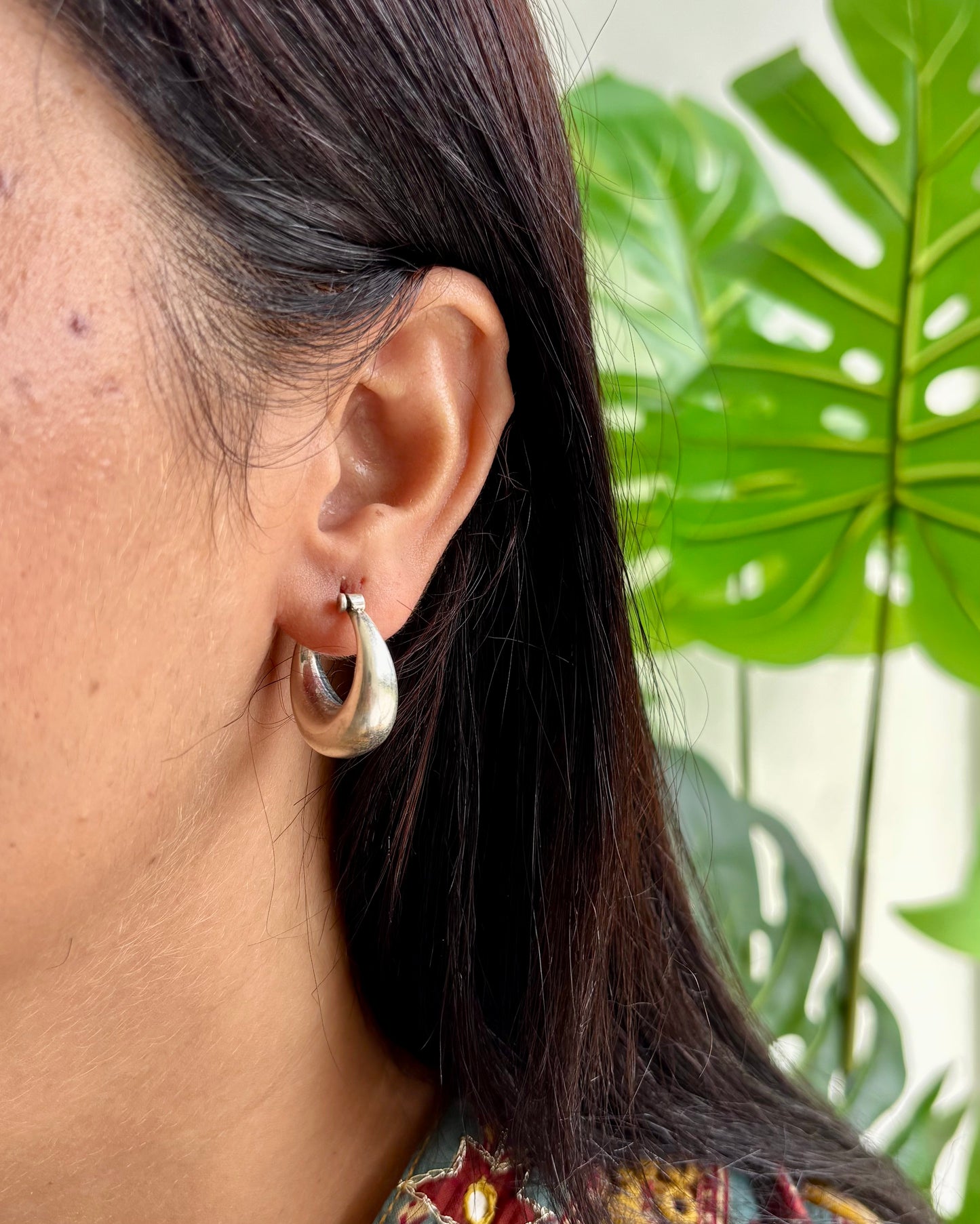 Joha Halfmoon Silver Hoops