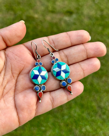 92.5 Silver earrings, Natural stones Earrings