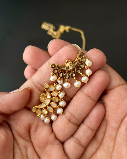 Mother of pearls gold plated Silver Pendant set, 92.5 silver jewellery