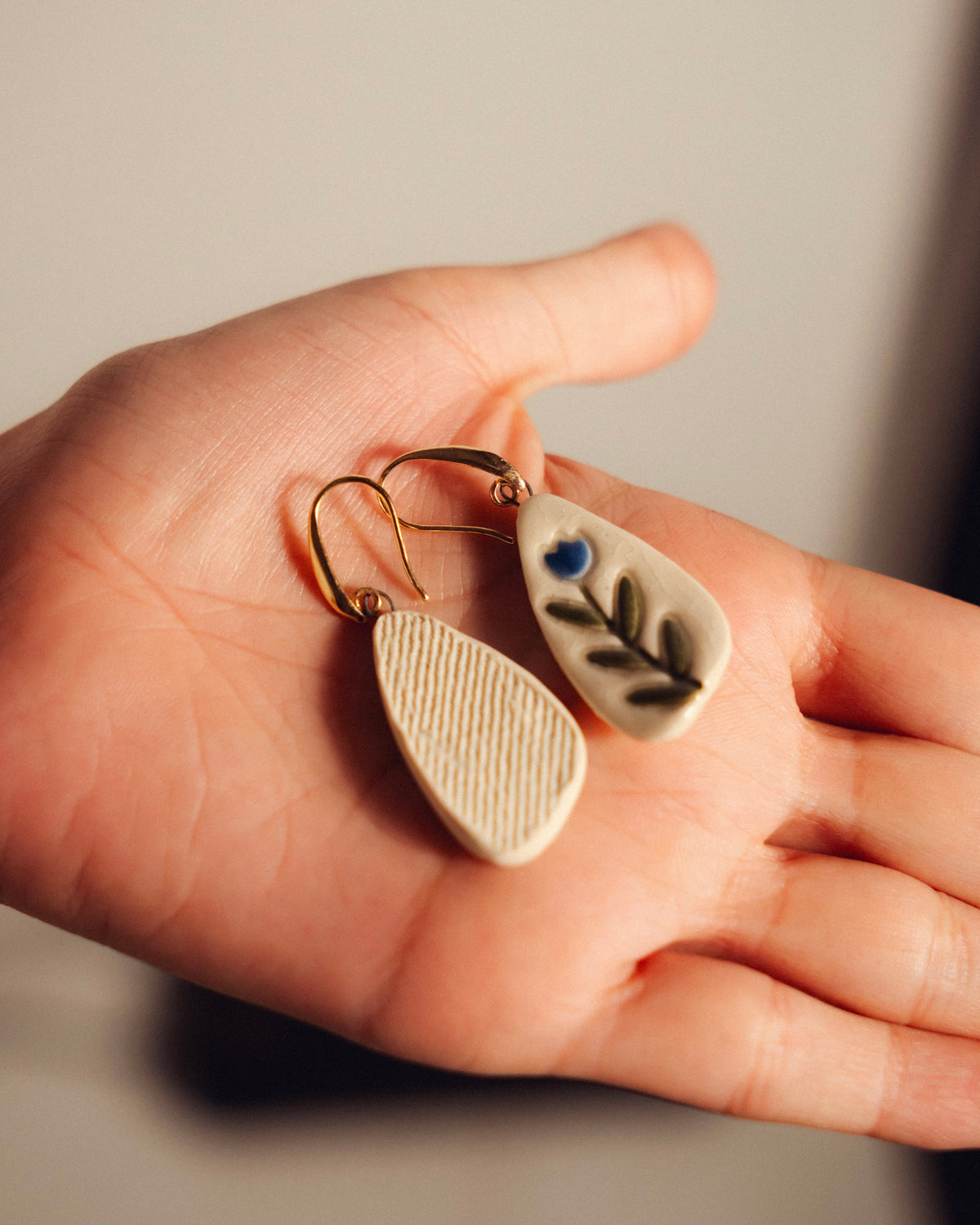 Aster Iris Ceramic Earrings
