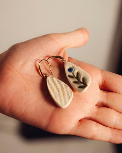 Aster Iris Ceramic Earrings
