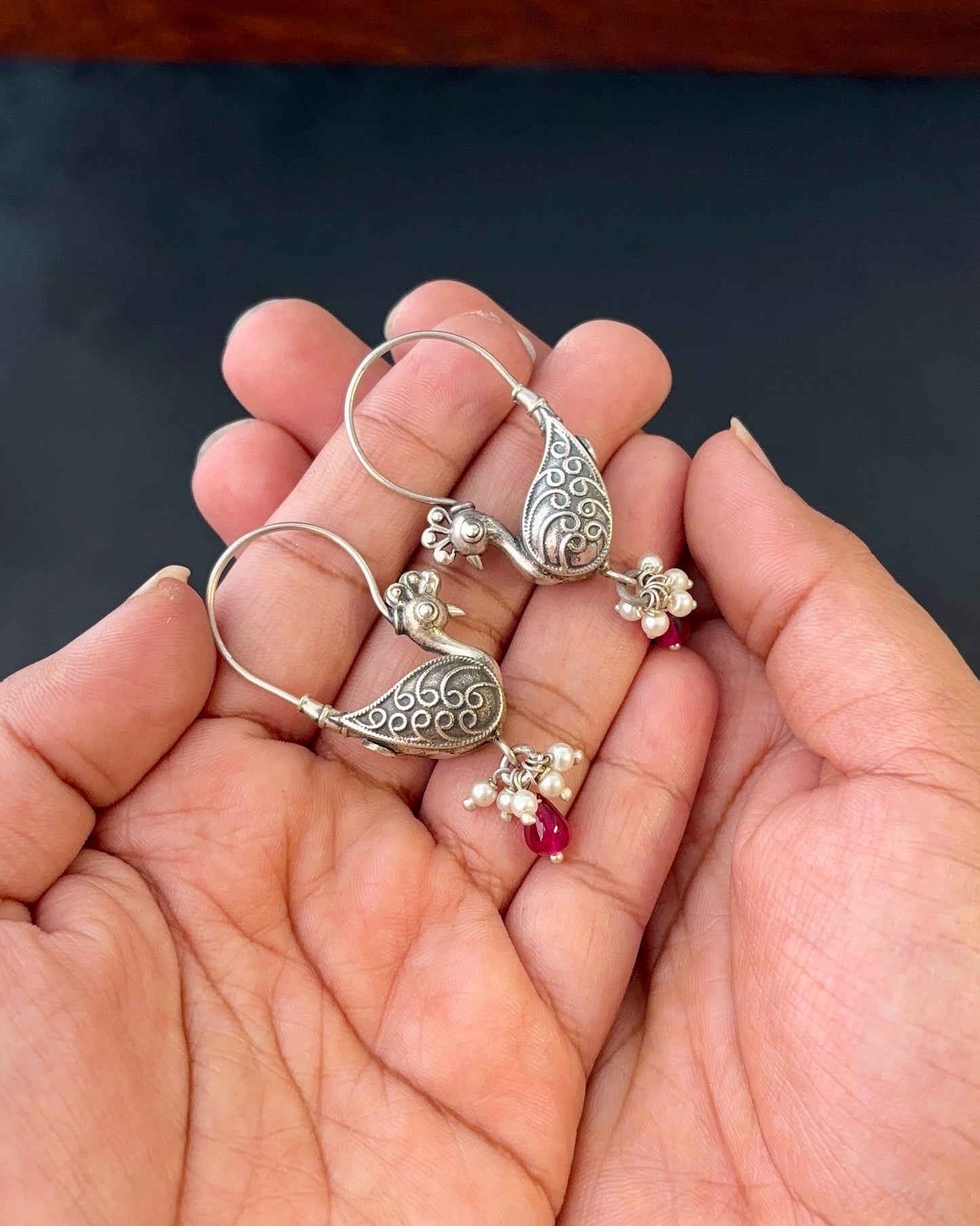 Mayuri Silver Hoops