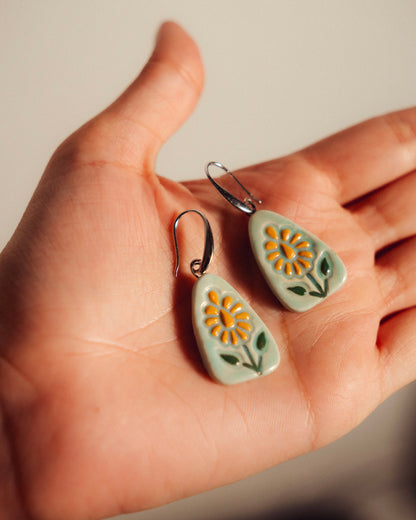 Sanganeri Bloom Ceramic Earrings