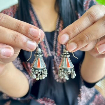 Aaruni Enamel-Silver Earrings