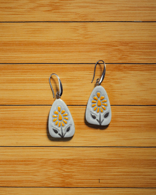 Sanganeri Bloom Ceramic Earrings