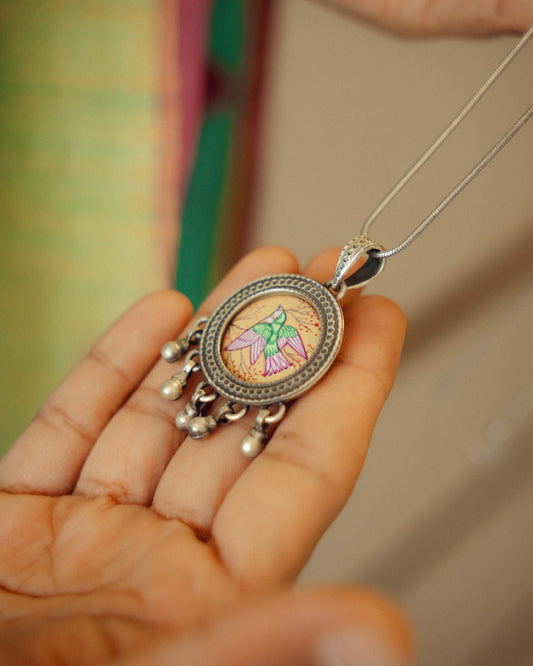 Noori Parindey Miniature Silver Pendant - Classic