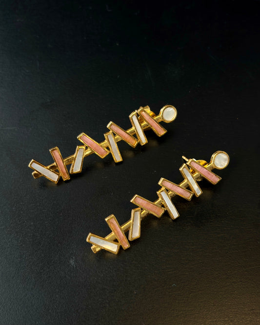 Ritambh Mother Of Pearls Silver Earrings