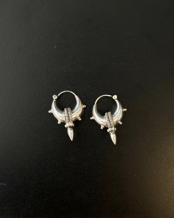 Bhungri Silver Hoops