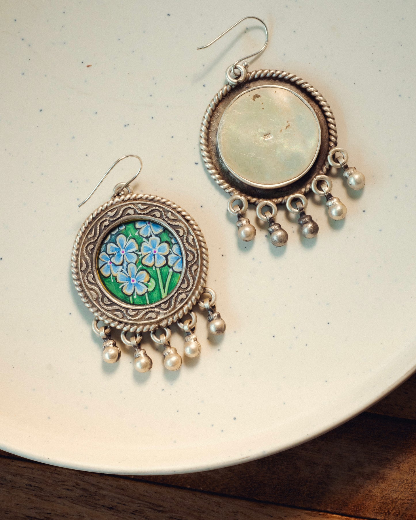 Gulzari Neel Miniature Silver Earrings