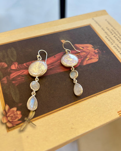 Mira Pearl Silver Drop Earrings
