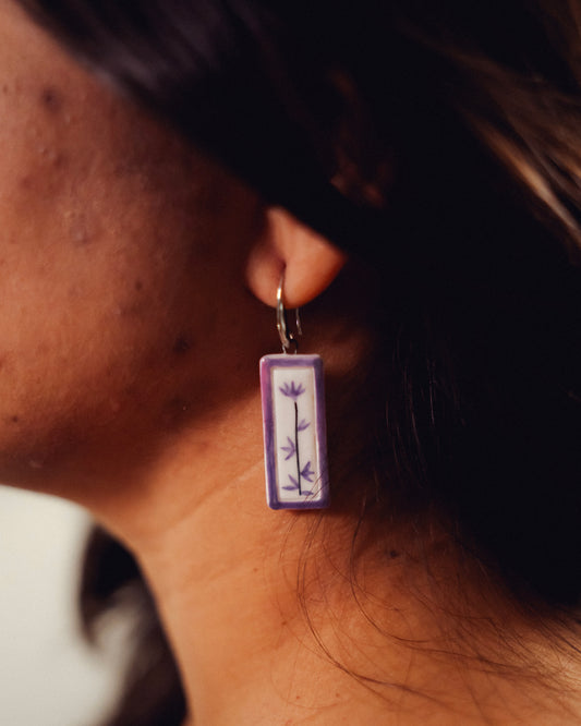 Lilac Mrinal Ceramic Earrings