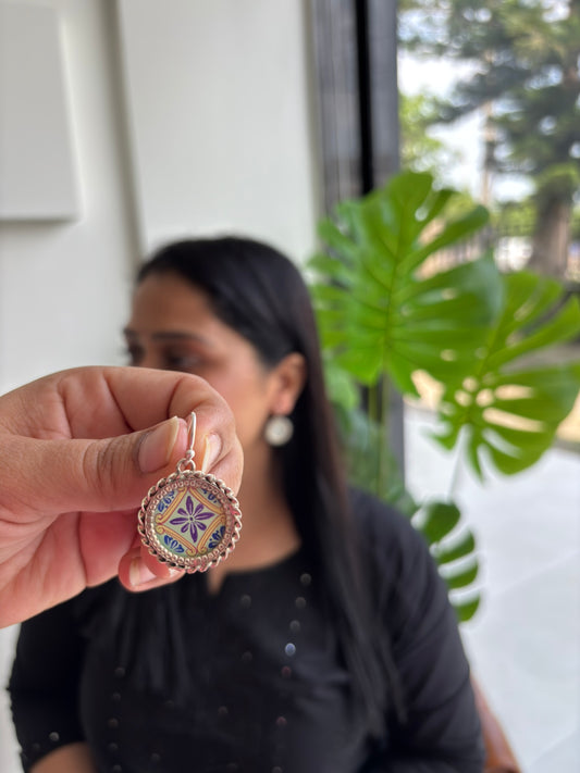 Mridula Pichwai Silver Drop Earrings