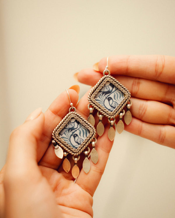 Bairan Birds Miniature Silver Earrings