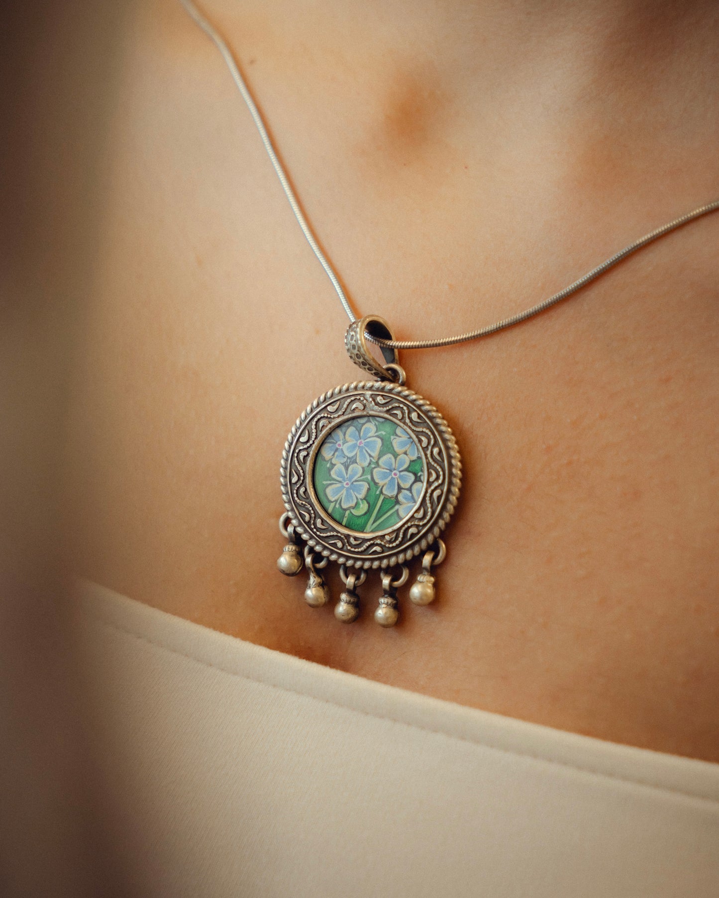 Gulzari Neel Miniature Silver Pendant