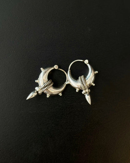 Bhungri Silver Hoops