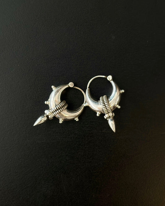 Bhungri Silver Hoops