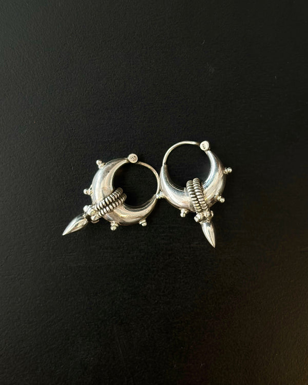 Bhungri Silver Hoops