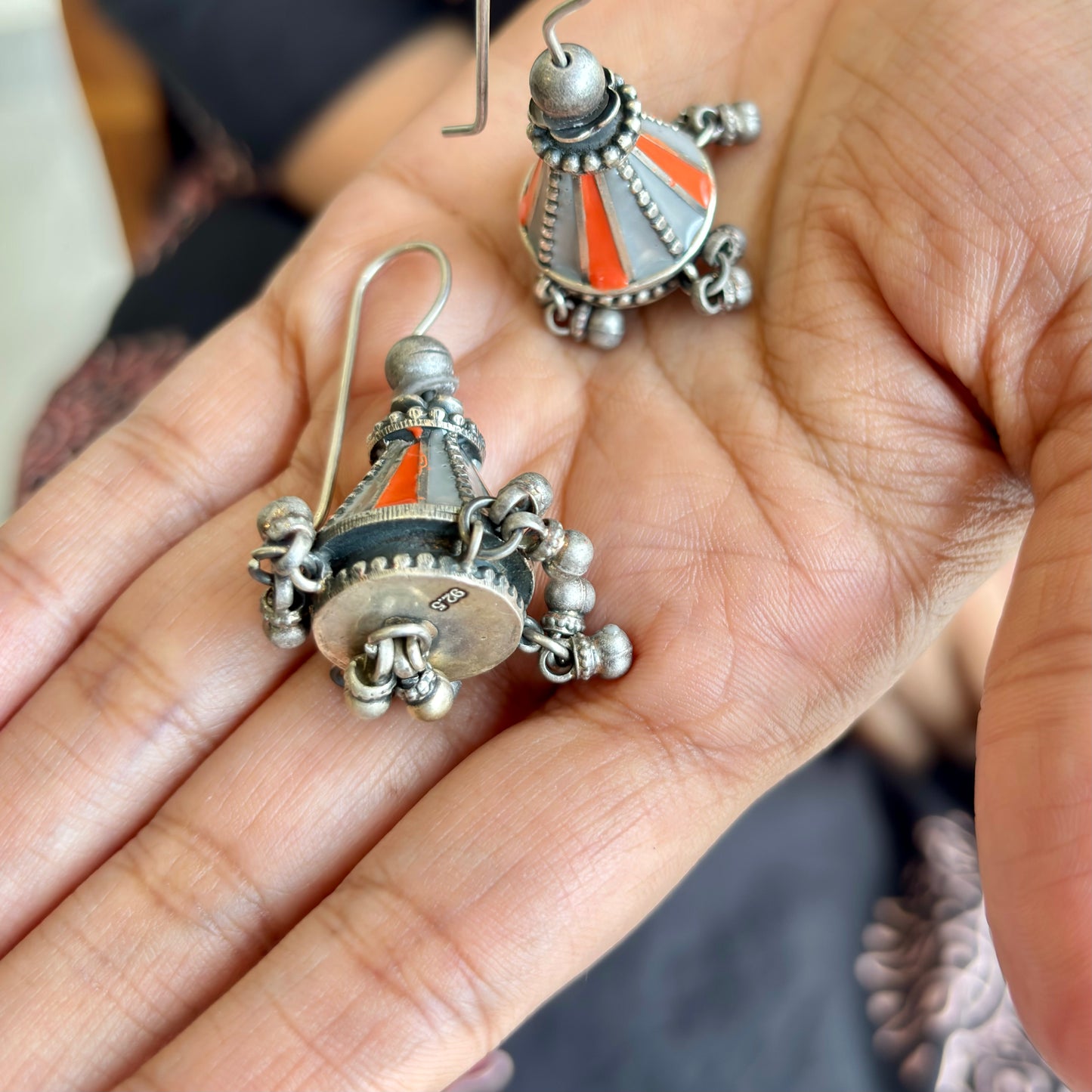Aaruni Enamel-Silver Earrings