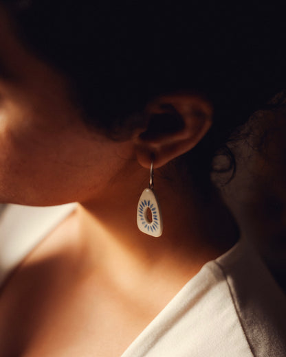 Azure Halo Ceramic Earrings
