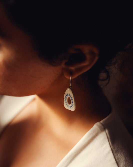Azure Halo Ceramic Earrings
