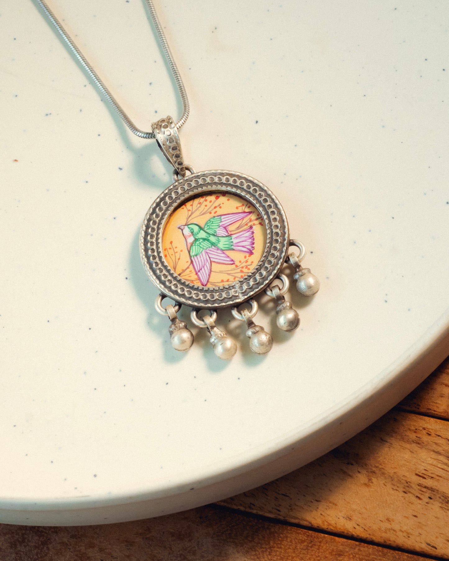 Noori Parindey Miniature Silver Pendant - Classic