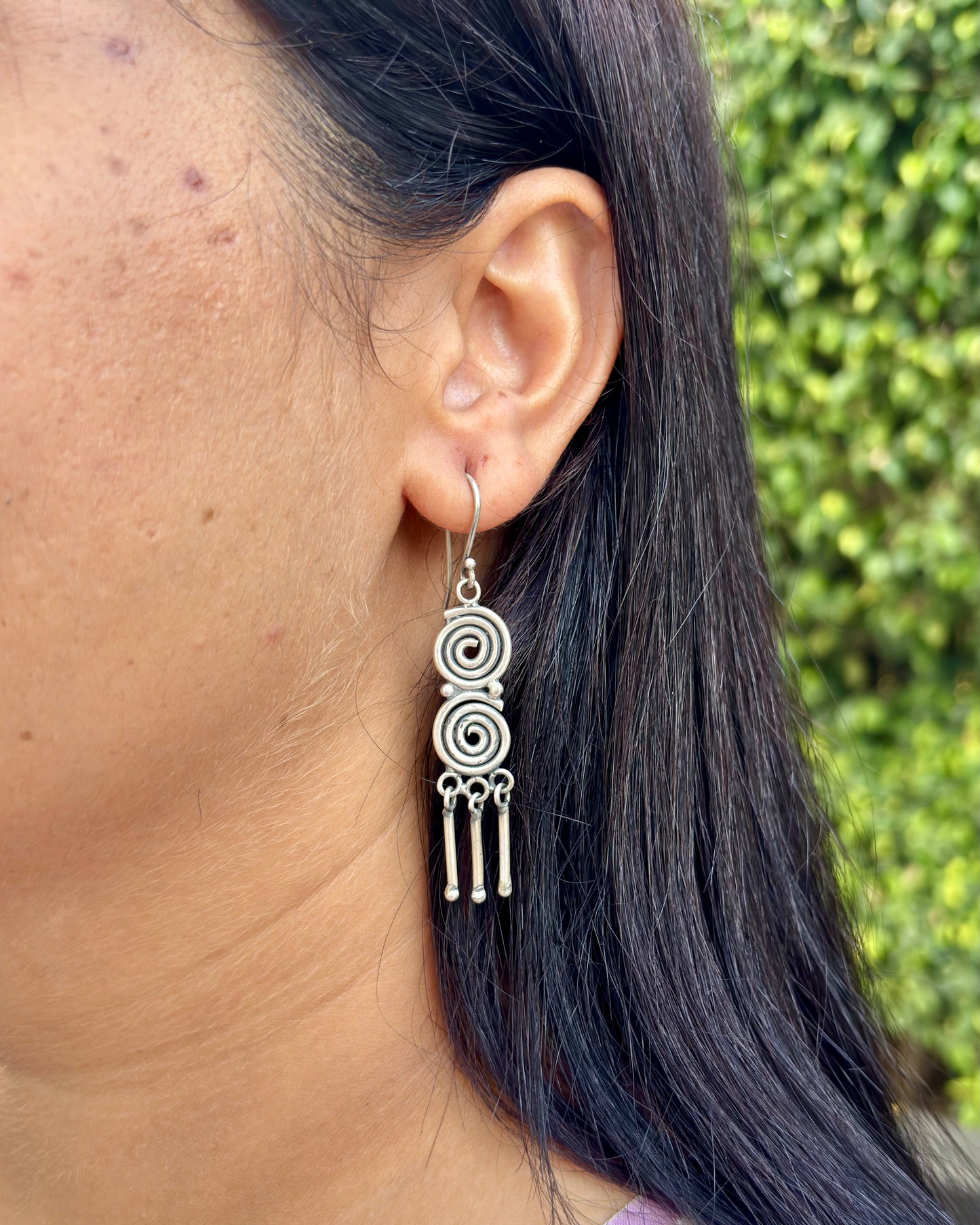 Aavart Silver Earrings