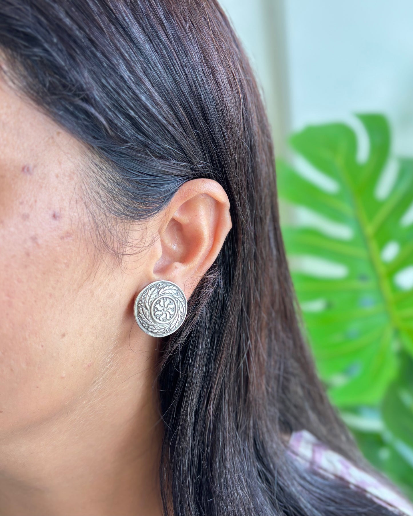 Mandara Silver Studs