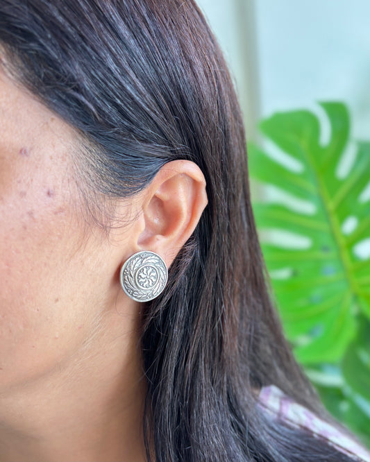 Mandara Silver Studs