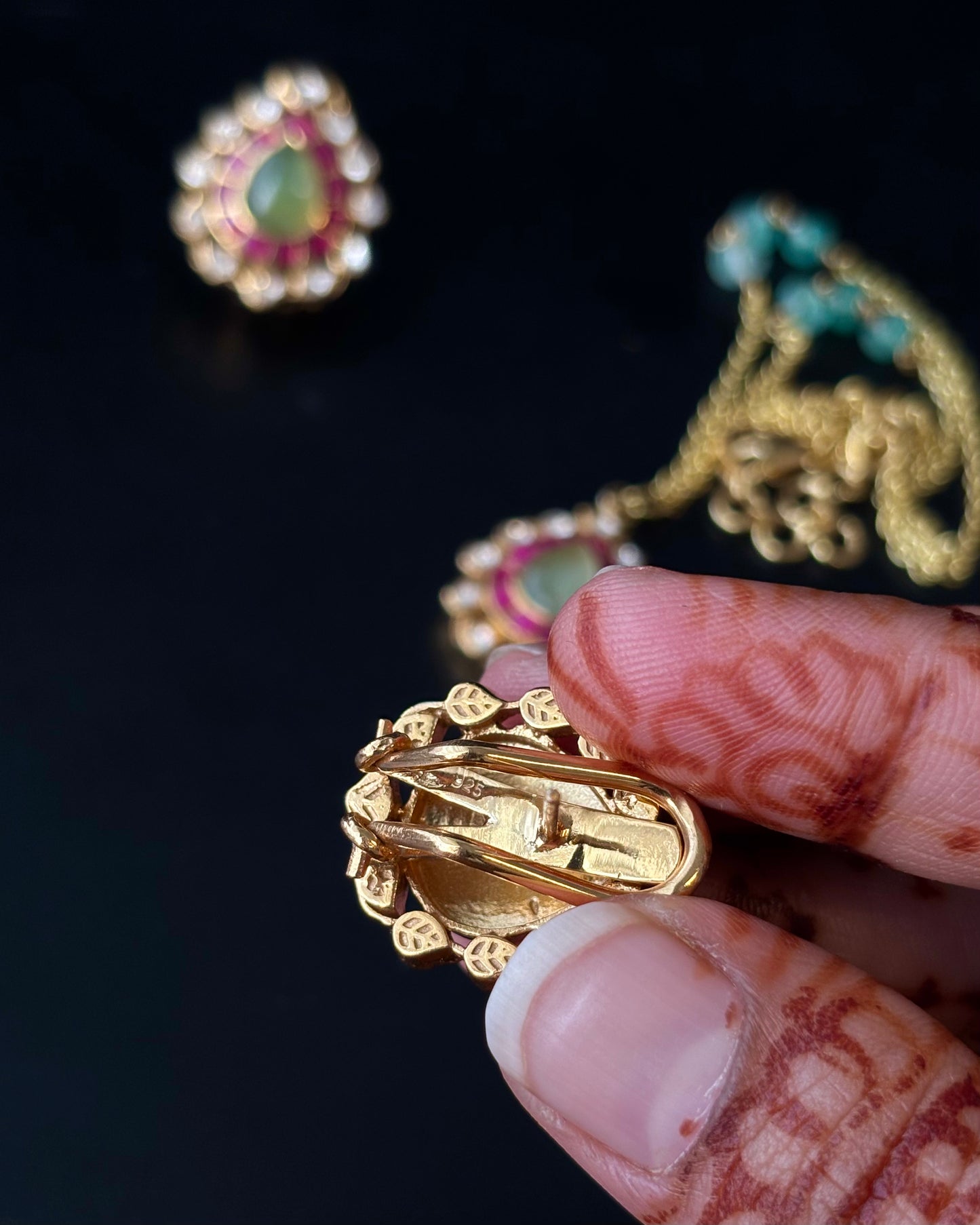 PadmaRaga Silver Pendant Set