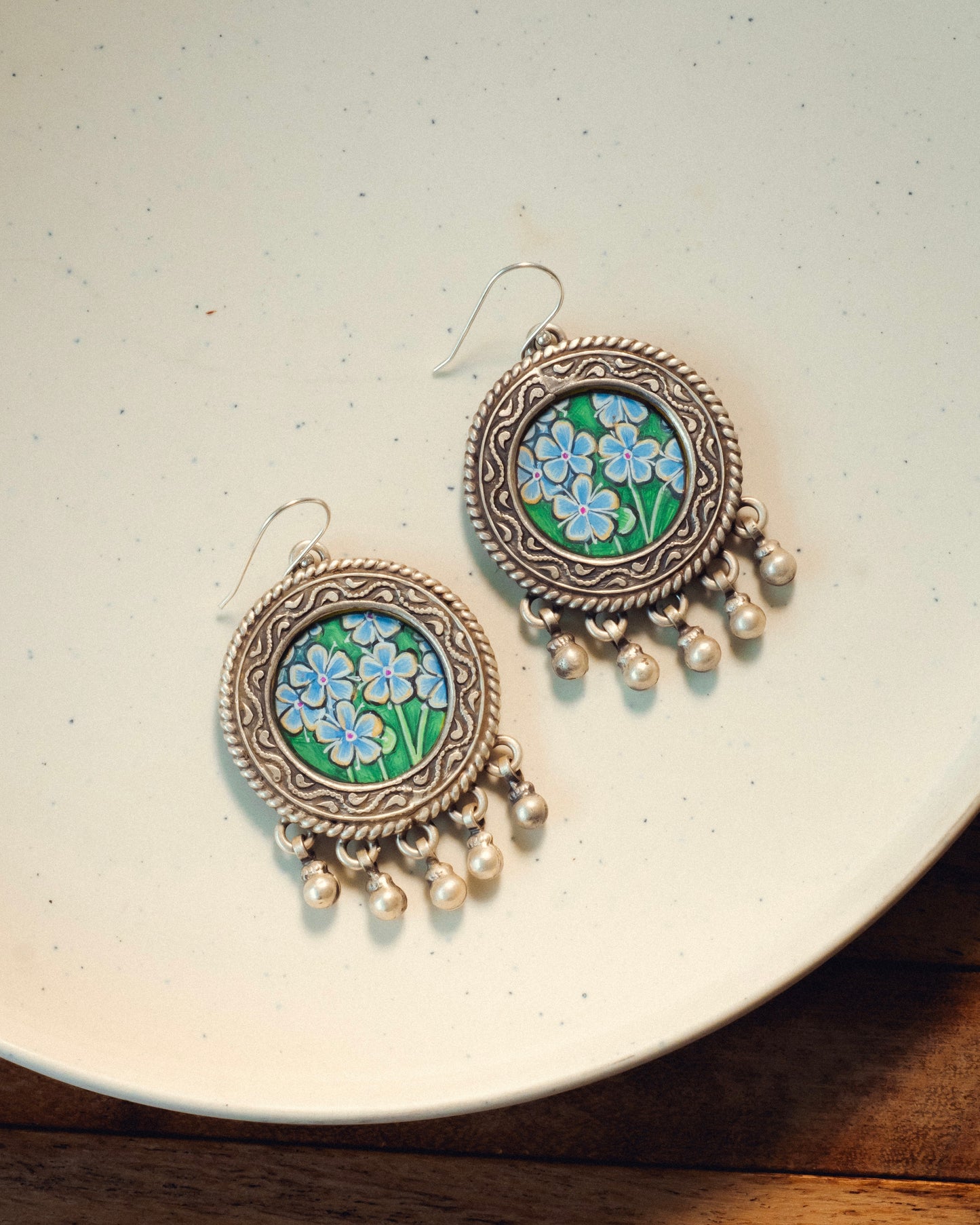 Gulzari Neel Miniature Silver Earrings