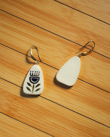 Folk Art Ceramic Earrings