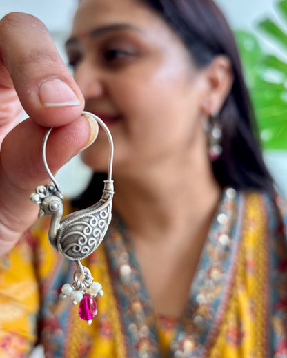 Mayuri Silver Hoops